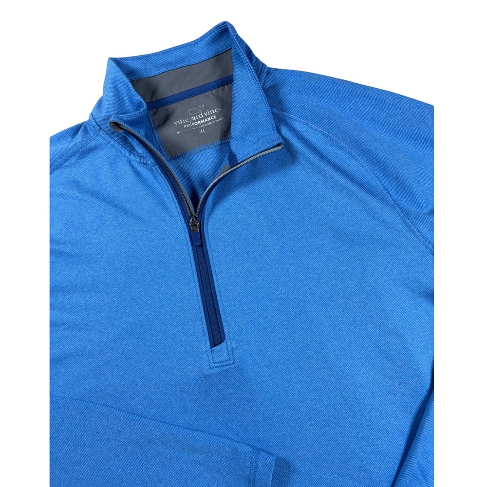 Vineyard Vines Performance Mens XL Blue Quarter Zip Pullover Golf Activewear Top